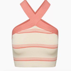 Stripe Sculpt Knit Criss Cross Tank